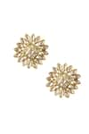 Buy_Aakarsha by Ajay_Gold Plated Kundan Stones Floral Motif Studs _at_Aza_Fashions