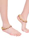 Shop_Aakarsha by Ajay_Gold Plated Kundan Stones Anklets _at_Aza_Fashions