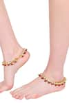 Buy_Aakarsha by Ajay_Gold Plated Kundan Stones Anklets _Online_at_Aza_Fashions