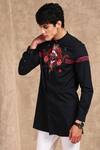 Mr. Ajay Kumar_Black 100% Luxe Cotton Animal And Floral Print Shirt  _Online_at_Aza_Fashions