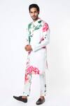 Buy_MR. Ajay Kumar_Off White Cotton Satin Floral Digital Print Kurta And Pant Set _at_Aza_Fashions