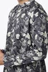 Buy_MR. Ajay Kumar_Black Cotton Satin Floral Digital Print Kurta And Pant Set _Online_at_Aza_Fashions