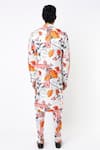 Shop_MR. Ajay Kumar_Off White Cotton Satin Floral Digital Print Kurta And Pant Set _at_Aza_Fashions