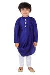 Buy_Apricot kids_Blue Cowl Draped Kurta Set For Boys_at_Aza_Fashions