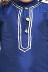 Apricot kids_Blue Cotton Silk Kurta And Dhoti Pant Set For Boys_Online_at_Aza_Fashions