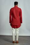 Shop_Arjun Kilachand_Red Cotton Silk Embroidered Bundi And Kurta Set For Men_at_Aza_Fashions