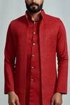 Buy_Arjun Kilachand_Red Cotton Silk Embroidered Bundi And Kurta Set For Men_Online_at_Aza_Fashions