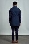 Shop_Arjun Kilachand_Blue Suiting Embroidered Bundi And Kurta Set For Men_at_Aza_Fashions