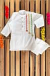 Buy_APRICOTKIDS_White Cotton Tassels Embroidered Kurta Set _at_Aza_Fashions