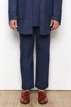 Buy_Arjuun Kilachand_Blue Linen Jacket And Pant Set _Online_at_Aza_Fashions