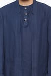 Arjuun Kilachand_Blue Linen Jacket And Pant Set _Online_at_Aza_Fashions