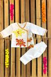 Buy_APRICOTKIDS_White Cotton Embroidery Kurta Set _at_Aza_Fashions