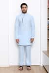 Buy_Arjuun Kilachand_Blue Cotton Kurta And Pant Set _at_Aza_Fashions