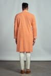 Shop_ARJUUN KILACHAND_Orange Mul Cotton Chikankari Embroidered Kurta_at_Aza_Fashions