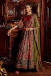 Buy_Kalista_Multi Color Viscose Silk Hand Painted Floral Ahilya Anarkali With Dupatta _at_Aza_Fashions