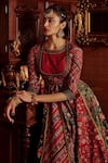 Buy_Kalista_Multi Color Viscose Silk Hand Painted Floral Ahilya Anarkali With Dupatta _Online_at_Aza_Fashions