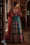 Shop_Kalista_Blue Anarkali Viscose Silk Hand Embroidered Beads And Samaira With Dupatta _at_Aza_Fashions