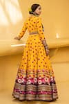 Shop_Kalista_Yellow Anarkali Natural Silk Printed Floral Motifs Round Inayat With Dupatta _at_Aza_Fashions