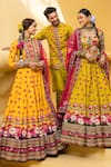 Buy_Kalista_Yellow Anarkali Natural Silk Printed Floral Motifs Round Inayat With Dupatta _Online_at_Aza_Fashions