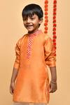 APRICOTKIDS Orange , Satin Gota Patti Silk Kurta Set Online at Aza Fashions APRICOTKIDS_Orange , Satin Gota Patti Silk Kurta Set _Online_at_Aza_Fashions