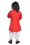 Shop APRICOTKIDS Red , Satin Silk Kurta And Dhoti Pant Set at Aza Fashions Shop_APRICOTKIDS_Red , Satin Silk Kurta And Dhoti Pant Set _at_Aza_Fashions
