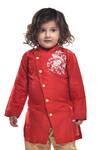 APRICOTKIDS Red , Satin Embroidery Silk Kurta Set Online at Aza Fashions APRICOTKIDS_Red , Satin Embroidery Silk Kurta Set _Online_at_Aza_Fashions