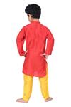 Shop APRICOTKIDS Red Cotton, Silk Kurta Set at Aza Fashions Shop_APRICOTKIDS_Red Cotton, Silk Kurta Set _at_Aza_Fashions