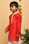 Shop APRICOTKIDS Red , Satin Gota Patti Silk Kurta Set at Aza Fashions Shop_APRICOTKIDS_Red , Satin Gota Patti Silk Kurta Set _at_Aza_Fashions