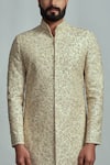 Buy_ARJUUN KILACHAND_White Raw Silk Embroidered Sherwani _Online_at_Aza_Fashions