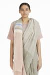 Buy_Akaaro_Green Handwoven Linen Saree  _Online_at_Aza_Fashions