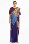 Buy_Akaaro_Purple Handwoven Cotton Saree  _at_Aza_Fashions