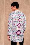Shop_MR. Ajay Kumar_White Linen Digital Print Animal And Floral Motif Shirt _at_Aza_Fashions