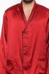 Buy_Arjuun Kilachand_Red Silk Lounge Shirt And Pant Set _Online_at_Aza_Fashions