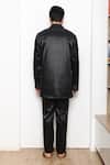 Shop_Arjuun Kilachand_Black Satin Lounge Shirt And Pant Set _at_Aza_Fashions