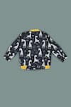Shop_LITTLE BRATS_Black Rayon Printed Giraffe Bomber Jacket _at_Aza_Fashions