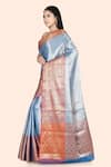 Nazaakat by Samara Singh_Blue Banarasi Cotton Tissue Tanchoi Silk Saree_Online_at_Aza_Fashions