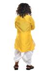Shop_Apricotkids_Yellow , Satin Gota Patti Silk Kurta And Dhoti Pant Set _at_Aza_Fashions