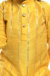 Apricotkids_Yellow , Satin Gota Patti Silk Kurta And Dhoti Pant Set _Online_at_Aza_Fashions
