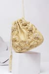 Buy Doux Amour Gold Hand Embroidered And Embellished Gloria Potli Bag at Aza Fashions Buy_Doux Amour_Gold Hand Embroidered And Embellished Gloria Potli Bag _at_Aza_Fashions