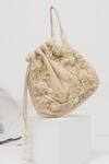 Shop Doux Amour Gold Hand Embroidered And Embellished Gloria Potli Bag at Aza Fashions Shop_Doux Amour_Gold Hand Embroidered And Embellished Gloria Potli Bag _at_Aza_Fashions