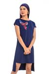 Buy_Gaya_Blue Polyester Embroidered Dress_at_Aza_Fashions