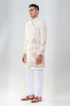 Buy_Amrit Dawani_Ivory Raw Silk Embellished Floral Sherwani Set _Online_at_Aza_Fashions