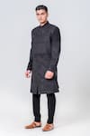 Buy_Amrit Dawani_Black Japnese Polyester Embellished Geometric Full Sleeve Sherwani Set 