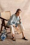 Swatti Kapoor_White Alina Cotton Pant_Online_at_Aza_Fashions