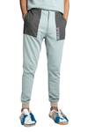 Shop_All2defy_Blue Terry Patchwork Joggers_at_Aza_Fashions