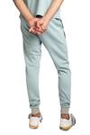 All2defy_Blue Terry Patchwork Joggers_Online_at_Aza_Fashions