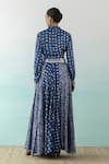 Basanti - Kapde Aur Koffee_Blue Modal Satin Embroidered Bandhani Mandarin Print Skirt And Shirt Set _Online_at_Aza_Fashions