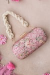 Buy_Amyra_Pink Embroidery Elora Woven Clutch _at_Aza_Fashions