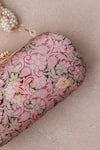 Shop_Amyra_Pink Embroidery Elora Woven Clutch _at_Aza_Fashions