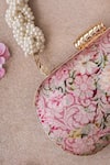Amyra_Pink Embroidery Elora Woven Clutch _Online_at_Aza_Fashions